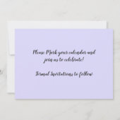 ヴィンテージ ブルー フローラル パターン セーブ・ザ・デート 招待状 (裏面)