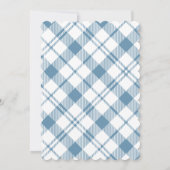 ヴィンテージ ブルー ベビーカー 男の子 ベビーシャワー 招待状 (裏面)