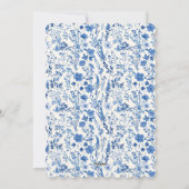 ヴィンテージ ブルー & ホワイト フラワーハoliday カード (裏面)