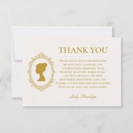 ヴィンテージ ブルー リージェンシー カメオ ブライダルシャワー サンキューカード