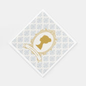 ヴィンテージ ブルー リージェンシー カメオ ブライダルシャワー スタンダードランチョンナプキン (角)