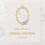 ヴィンテージ ブルー リージェンシー カメオ ブライダルシャワー ワインラベル (シングルラベル)