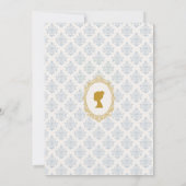 ヴィンテージ ブルー リージェンシー カメオ ブライダルシャワー 招待状 (裏面)