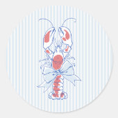 ヴィンテージ ブルー ロブスター 海岸 生誕祭 ラウンドシール (正面)