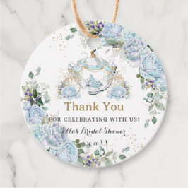 ヴィンテージ ブルー ローズ プリンセス コーチ ブライダル シャワー フェイバータグ