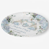 ヴィンテージ ブルー ローズ プリンセス コーチ ペーパープレート (アングル)