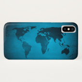 ヴィンテージ ブルー 世界地図 Case-Mate iPhoneケース (裏面(横))