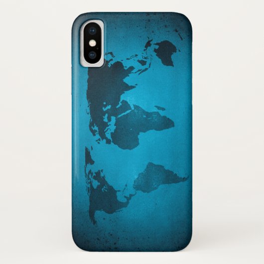 ヴィンテージ ブルー 世界地図 Case-Mate iPhoneケース (裏面)