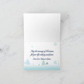 ヴィンテージ ブルー 折りたたみ クリスマス カード (内部)