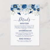 ヴィンテージ ブルー 水彩 花のウェディング エンクロージャーカード (正面)