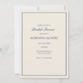 ヴィンテージ ブルー 花と鳥 招待状 (裏面)