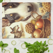 ヴィンテージ・ブル・テリア絵画ーの キッチンタオル (折り畳み)