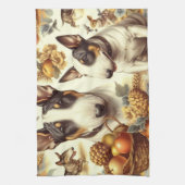 ヴィンテージ・ブル・テリア絵画ーの キッチンタオル (縦)