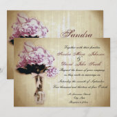 ヴィンテージ・ブーケの結婚式招待状 招待状 (正面/裏面)