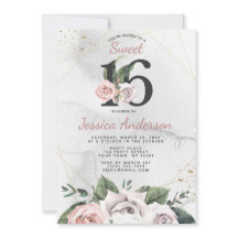 ヴィンテージ ブーケ ローズ スイート16 インビテーション