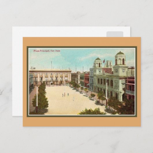 ヴィンテージ プラザ プリンシパル サン フアン プエルト リコ ポストカード (正面/裏面)