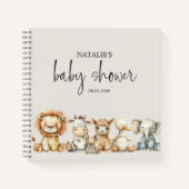 ヴィンテージ プラッシュ 動物 赤ちゃん歓迎会 ノートブック (正面)