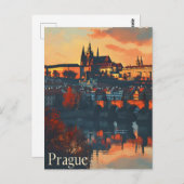 ヴィンテージ プラハ: カール橋 ポストカード (正面/裏面)