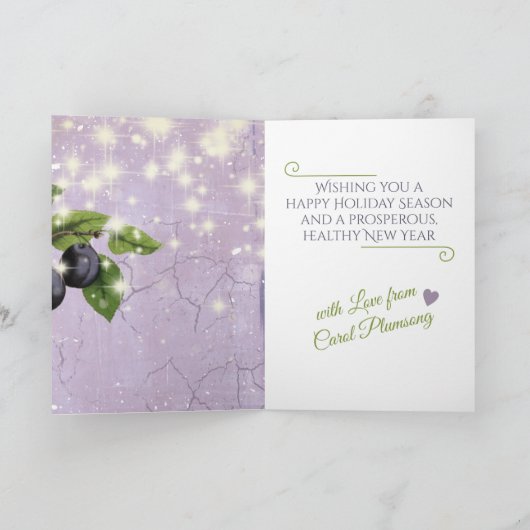 ヴィンテージ·プラム·ジャムは家庭の缶詰を保つ シーズンカード (内部)