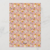 ヴィンテージ プラム ベビーシャワー | ブラッシュ＆ゴールドの花 招待状 (裏面)