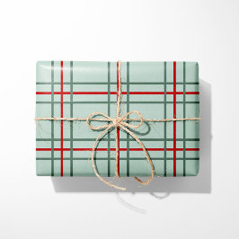 ヴィンテージ プリントのクリスマス包装紙 - ミント ラッピングペーパー