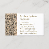 ヴィンテージ・プルキンエ・ニューロン図の神経学医 名刺 (裏面)