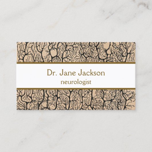 ヴィンテージ・プルキンエ・ニューロン図の神経学医 名刺 (正面)