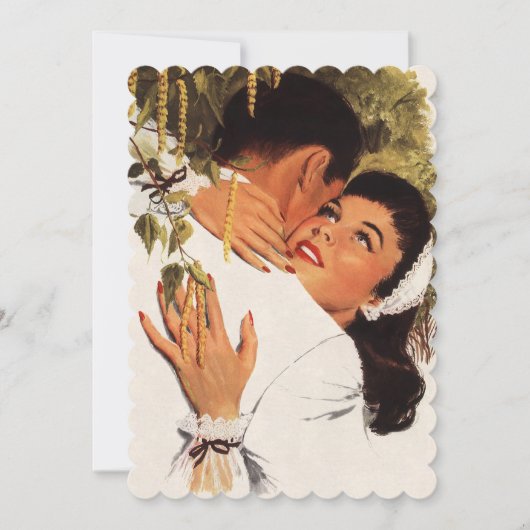 ヴィンテージ プロポーズ ハグ、結婚式の招待状 招待状 (正面)