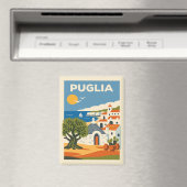 ヴィンテージ プーリア イタリア 海岸 旅行 ポスター マグネット (インサイチュ (食洗機))