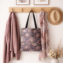 ヴィンテージ ヘイローム ペタル パープル フローラル トートバッグ