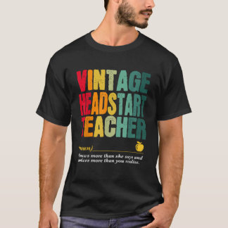ヴィンテージ・ヘッドスタートの先生 面白い肩書きの誕生日 Tシャツ