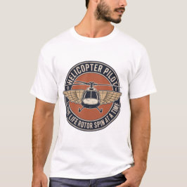 ヴィンテージ ヘリコプター パイロット バッジ – レトロ 航空 エム Tシャツ