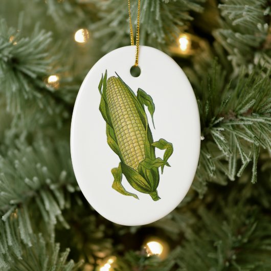 ヴィンテージ、ヘルシーな野菜、コブのトウモロコシ セラミックオーナメント (ツリー)