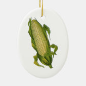 ヴィンテージ、ヘルシーな野菜、コブのトウモロコシ セラミックオーナメント (裏面)
