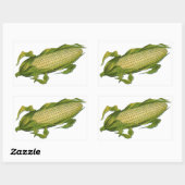 ヴィンテージ、ヘルシーな野菜、コブのトウモロコシ 長方形シール (シート)