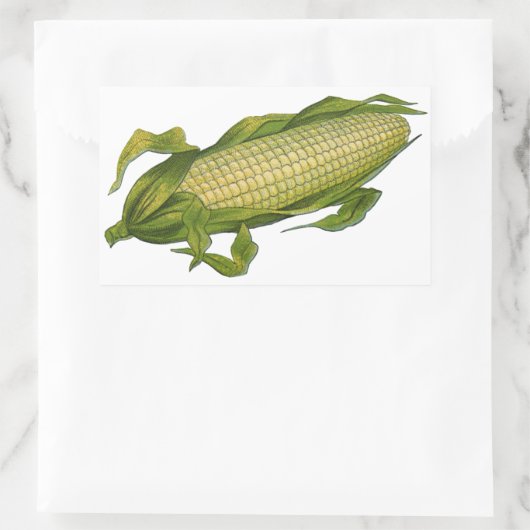 ヴィンテージ、ヘルシーな野菜、コブのトウモロコシ 長方形シール (バッグ)