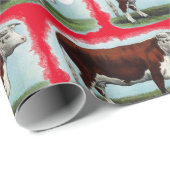 ヴィンテージ・ヘレフォード・ウシオン・レッド ラッピングペーパー (ロールコーナー)