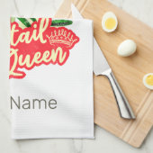 ヴィンテージ・ヘン・バチェロレッテ・パーティー　コクテール・クイーン キッチンタオル (四つ折り)