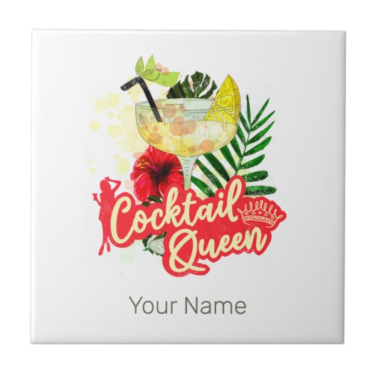 ヴィンテージ・ヘン・バチェロレッテ・パーティー　コクテール・クイーン タイル (正面)
