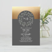 ヴィンテージ ベイビーズ ブレス ウェディングリース ゴールド 招待状 (スタンド正面)