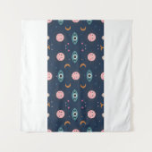 ヴィンテージ ベイビー ボホ シームレス パターン。ヒッピーチックの背景。ボヘミアンの抽象的な形の要 タペストリー (正面(横))