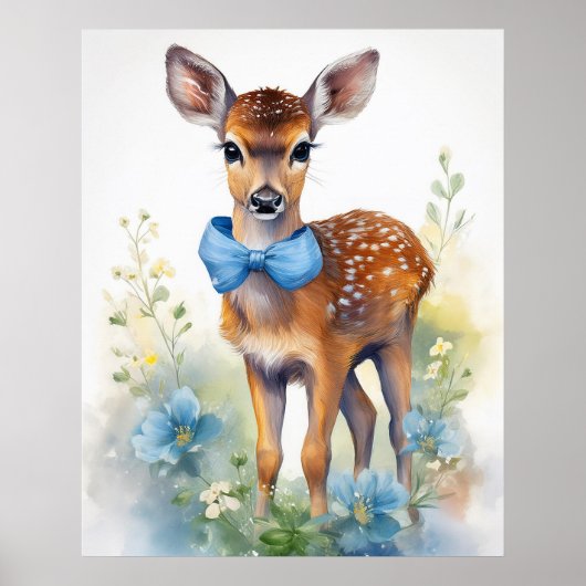 ヴィンテージ ベイビー ボーイ 鹿 1 ポスター (正面)