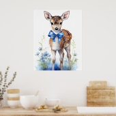 ヴィンテージ ベイビー ボーイ 鹿 2 ポスター (キッチン)