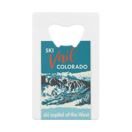 ヴィンテージ·ベイル·スキー·ポスター クレジットカード栓抜き (正面)