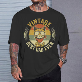 ヴィンテージ ベスト キャット ダッド エバー レトロ 父の日ギフト Tシャツ