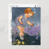 ヴィンテージ「ベビーの夏の庭」 ポストカード (正面/裏面)