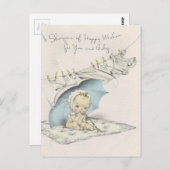 ヴィンテージ「ベビーの願いのシャワー」 ポストカード (正面/裏面)