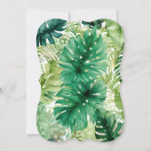 ヴィンテージ ベビーカー トロピカル フローラル ベビーシャワー 招待状 (裏面)