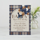 ヴィンテージ ベビーシャワー Bearly Wait 招待状 (スタンド正面)
