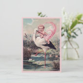 ヴィンテージ·ベビー·ガール·ライディング·ストーク·バース·アナウンス 案内状 (スタンド正面)